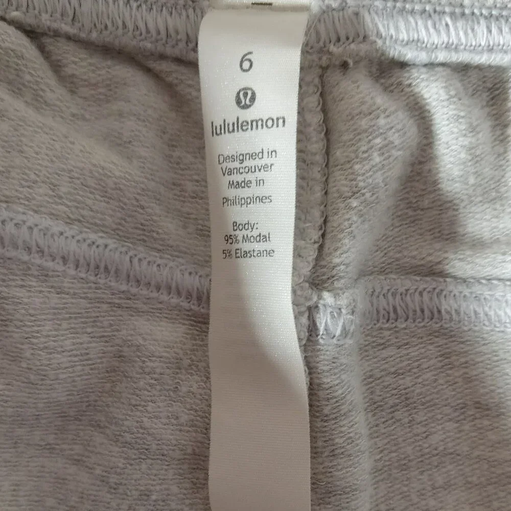 LULULEMON Classic Jersey Joggers High Rise Gray Sz 6 EUC - Picture 5 of 5